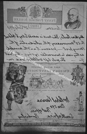 COPY NEGS LETTER FATHERS COMMEMORATING 50TH PENNY POST 2 7 1890